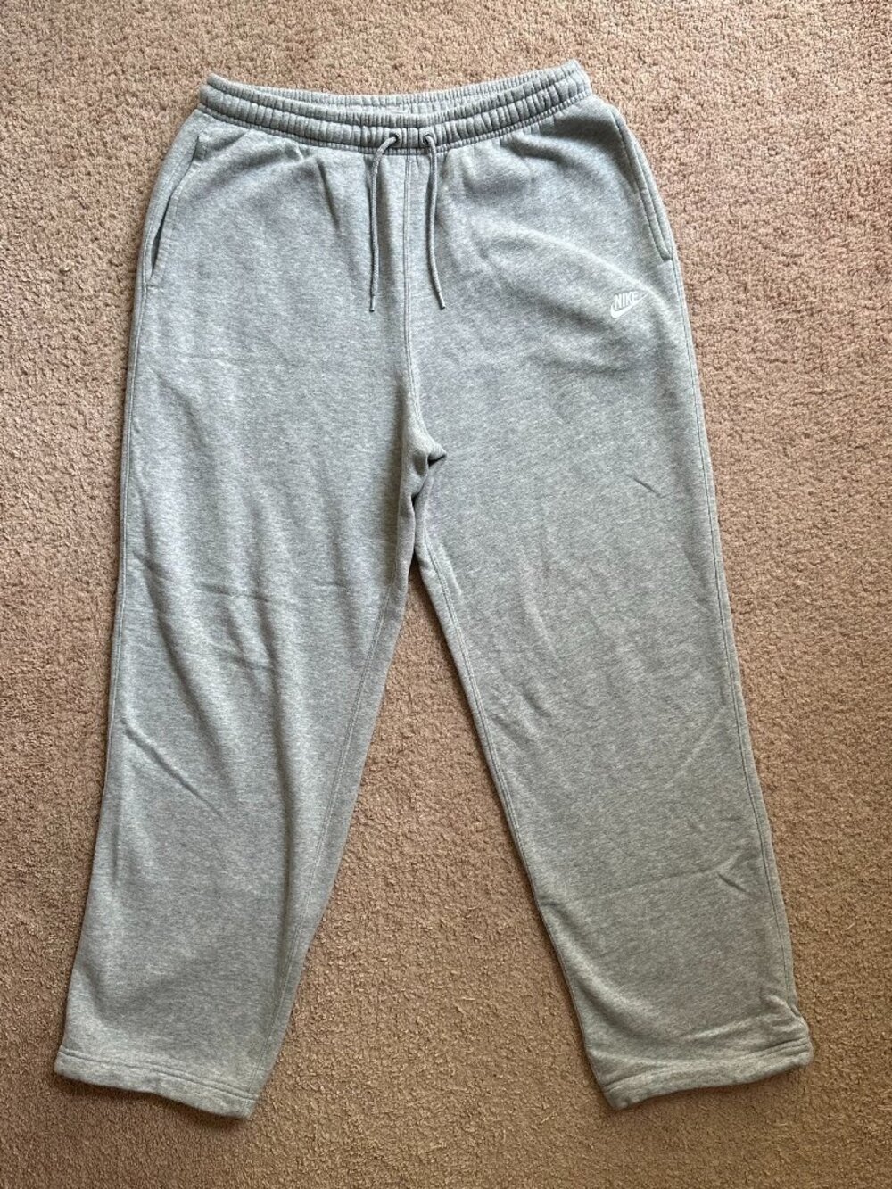 Nike Sweatpants Mens Medium (32x30) Straight Leg Grey Pockets Mid Rise - Picture 2 of 14